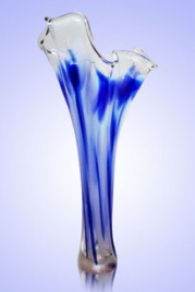 Ваза Волна h-28 см (в стеклокрошку) Бело-синий