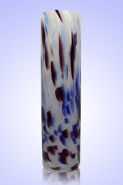 Ваза Цилиндр h-30 см d-8 см (в стеклокрошку) Бело-синий-маргонцевый
