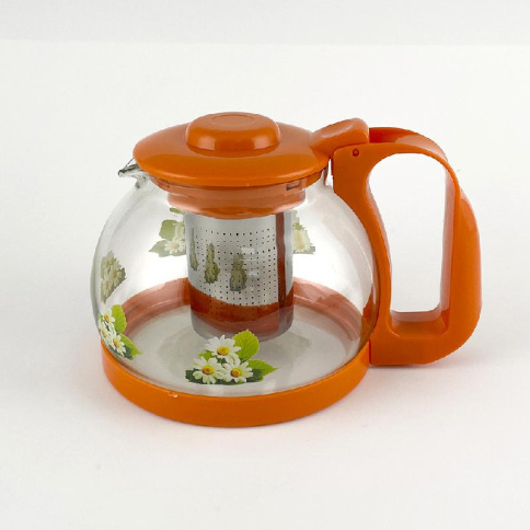  Чайник заварочный 1,2 л, оранжевый+деколь фото 1