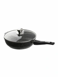 Сотейник 26 см со съемной ручкой и cтекляной крышкой АП Гранит black
