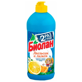 Средство для мытья посуды БИОЛАН Апельсин и Лимон 450гр