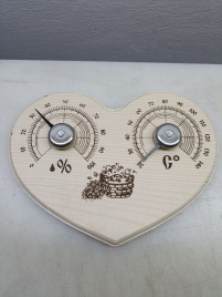 Станция банная открытая термометр+ гигрометр "Сердце"  СБО-3ТГ