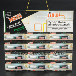 Клей супер 3гр.лист=12шт(кор/144листа) DOMINA