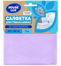 Салфетка микрофибра для стекол и зеркал 32х32 80*20 House Lux №1