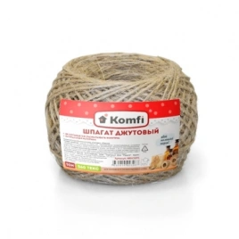 Шпагат джутовый, 50м, 560 текс, бурый, Komfi