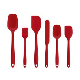 Набор кухонных принадлежностей 6 предметов, силикон, цвет красный