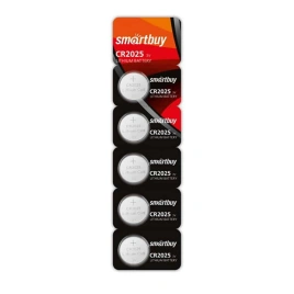 Батарейка Таблетка Smartbuy CR2025 BL5 SBBL-2025-5B