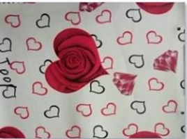 Клеенка ПВХ с печатью 0,15мм*137см*20м Сердца ФОКУС