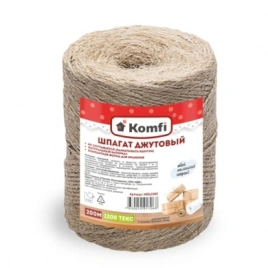 Шпагат джутовый, цилиндр, 2ммx200м 1200 текс Komf