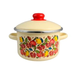 Кастрюля 4,0 л цилиндр, Гранатовый Фреш, ваниль (слоновый)