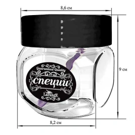 Банка д/хран. стекл. 0,35л с пласт черной крышкой, Специи Guaranteed quality