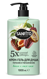 Sanfito Гель для душа 1,0 л Ваниль и масло какао Питание и увлажнение