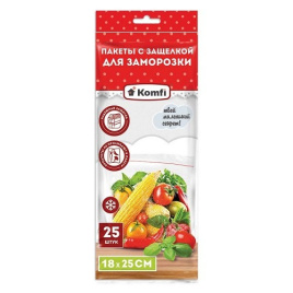 Пакеты с защелкой для заморозки 18смх25см по 25шт в п/п Komfi