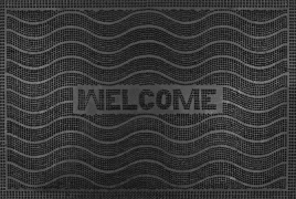 Коврик 40х60 см придверный Welcome волнистый черный BLABAR