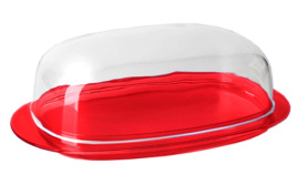 Масленка Кристал 60*108*190 мм Красный прозрачный
