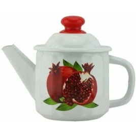 Чайник 1,0л эм белый с рис Гранаты