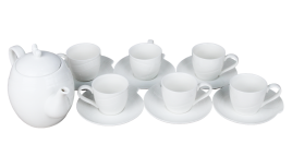 Набор кофейный 13 предметов: чашка 100 мл - 6шт, блюдце 12 см - 6шт, чайник 680 мл