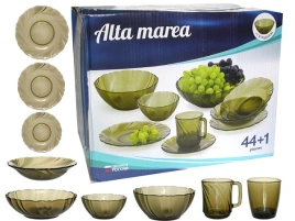 Набор столовый 45 пр. Alta Marea дымка, стекло