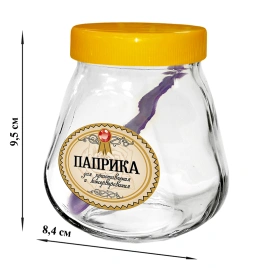 Банка для хранения стекл. 260 мл с пластмассовой крышкой + ложка паприка