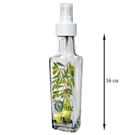 Бутылка с кнопочным дозатором для оливкового масла со специями, 100 мл, стекло