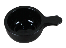 Кокотница 0,1 литра круглая черный янтарь
