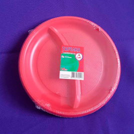 Набор тарелок d-219 мм х 10 шт 2-х секц. цветных