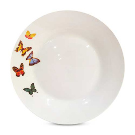 Тарелка плоская круглая d=17,5 см, Бабочки