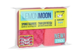 Губка для посуды фигурная капля 110х68х30 2 шт Lemon Moon Elastic Scrub