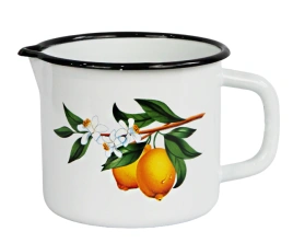 Кружка 1,4 л со сливом, Лимоны, белый