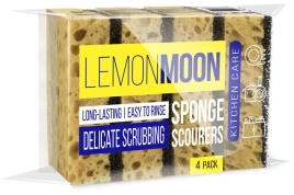 Губка для посуды 96х64х33 ретикулированная 4 шт Lemon Moon