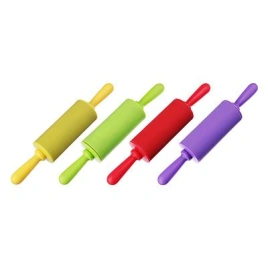 Скалка мини, силикон, пластик, 23х4см, 4 цвета