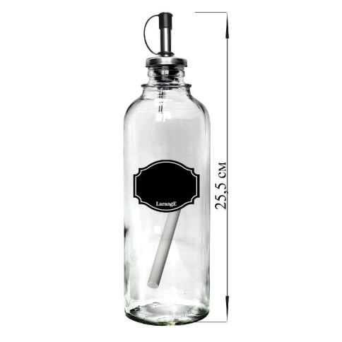  Бутылка 500 мл с мет. дозат для масла/соусов стекл и мел для маркировки Меловой дизайн фото 1