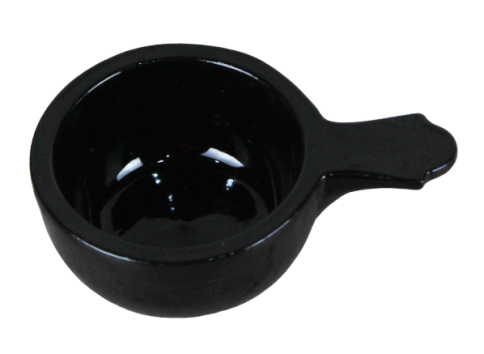  Кокотница 0,1 литра круглая черный янтарь фото 1