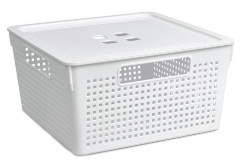  Коробка квадратная «Лофт» 11л, 290х290х151мм, с крышкой, цвет белый, фото 1