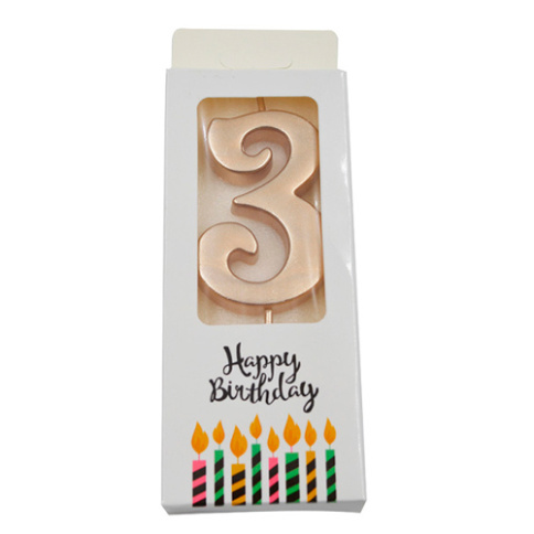  Свечи для торта цифры 3 , цвет золото фото 1
