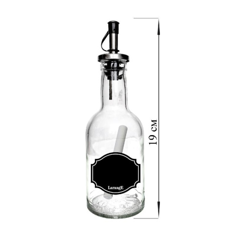  Бутылка 200 мл с мет дозат для масла/соусов стекл и мел для маркировки Меловой дизайн фото 1