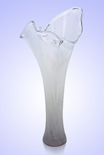  Ваза Волна h-28 см (в стеклокрошку) Белый фото 1