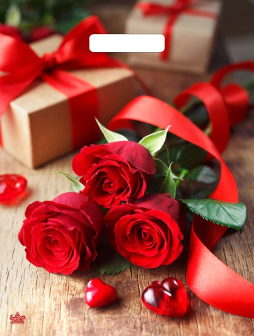  Пакет Три красные розы-пакет вырубной 400х310 мм фото 1